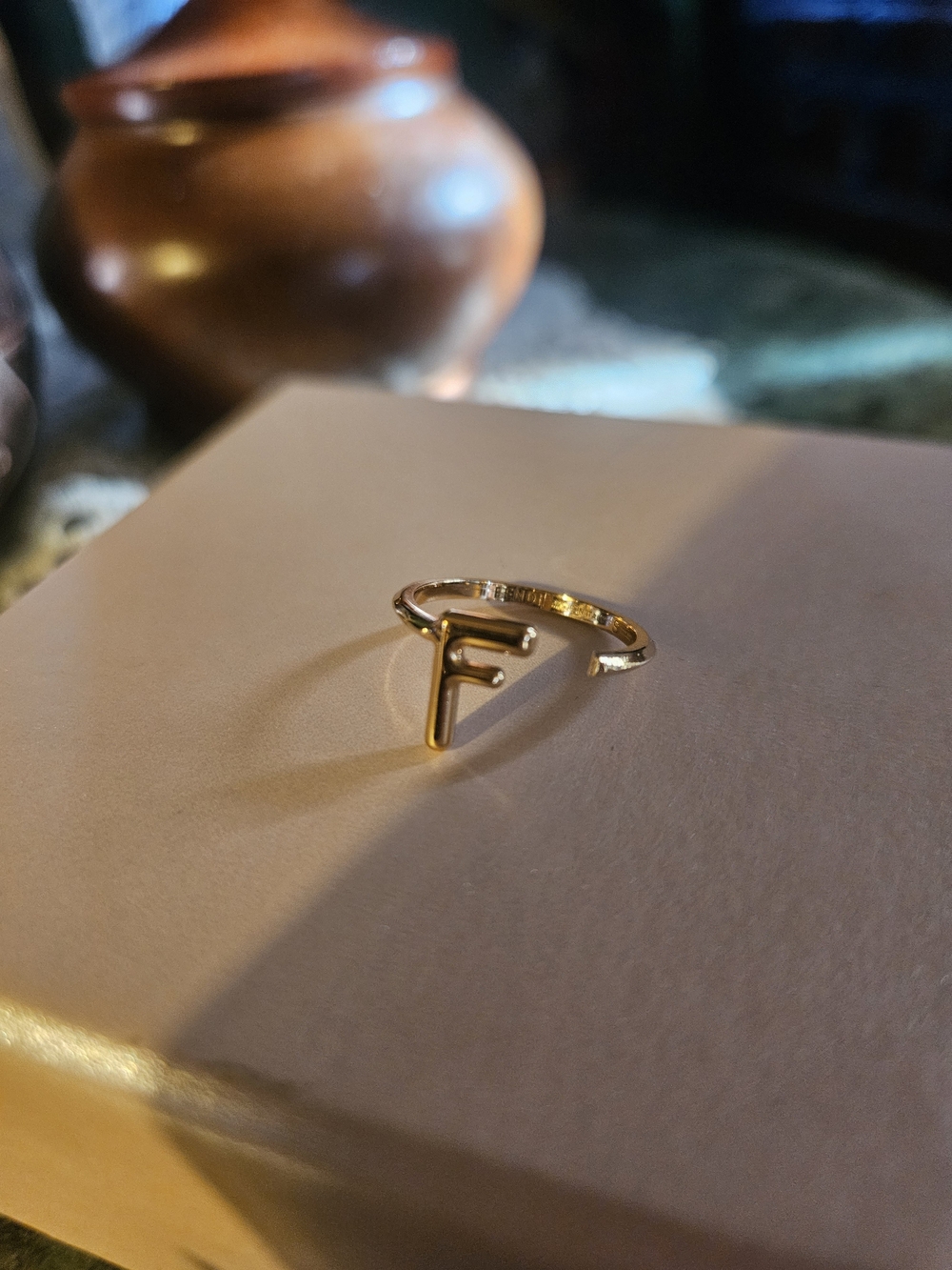 Fendi Gold 'F' Open Band Ring - Picture 2 of 4